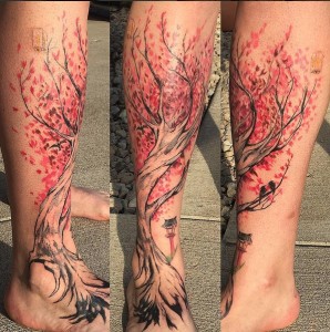 David Wick tattoo cherry blossom tree