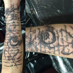 david wick tattoo flower script