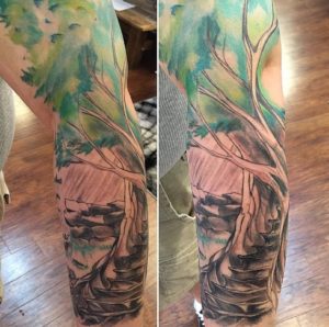 tree stairway david wick tattoo